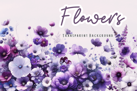 Download Purple Floral Clipart, Watercolor Blooms - Purple floral Collection