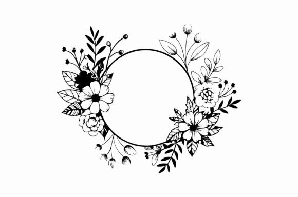 Download Minimalist Black and White Floral Frame - White Collection