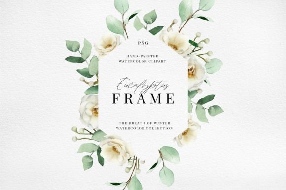 Download Watercolor White Floral Frame Clipart - White Collection