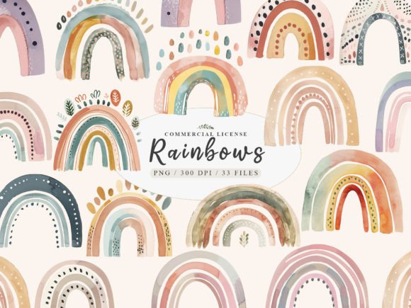 Download Cute Clipart Pastel Rainbow,Boho Rainbow - Cute clipart Collection