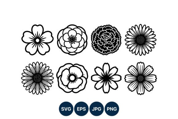 Download Black and White Floral Line Art - White Collection
