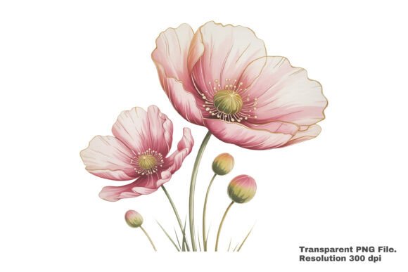 Download Elegant Poppy Flower Art PNG - Poppy flower Collection