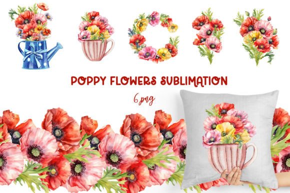 Download Watercolor Poppy Flower Clipart Bundle - Poppy flower Collection