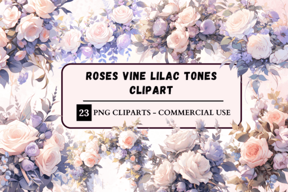 Download Pastel Roses Clipart - Lilac Tones - Roses Collection
