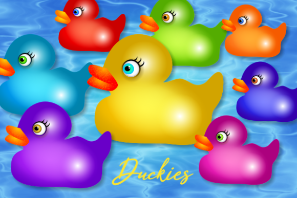 Download Colorful Rubber Duckies Cute Clipart Set - Cute clipart Collection