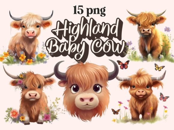 Download Highland Baby Cow Cute Clipart - Cute clipart Collection