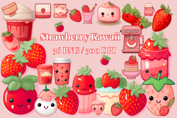 Download Strawberry Kawaii / Cute Clipart PNG - Cute clipart Collection
