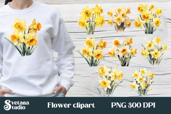 Download Flower Daffodils Clipart Design Bundle - Premium Resources