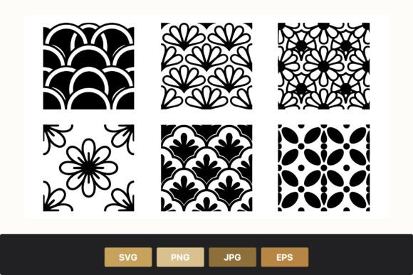Download Black White Floral Pattern Set - White Collection
