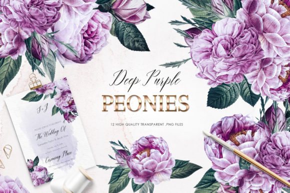 Download Purple Peonies Clipart, Violet Roses - Roses Collection