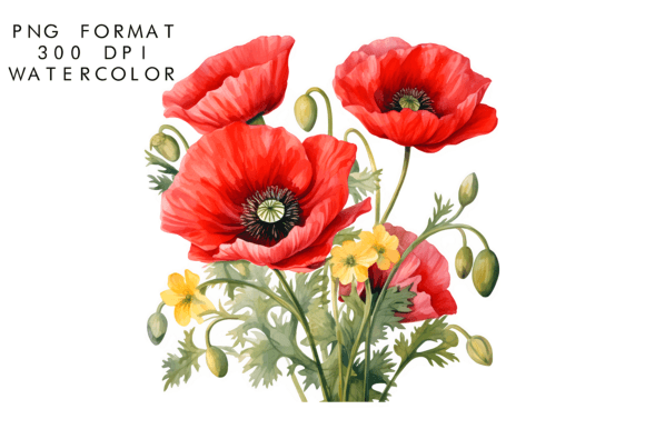 Download Watercolor Poppy Flower Clipart - Poppy flower Collection