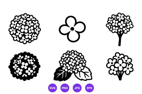 Download Black White Floral Cluster Icon Set - White Collection