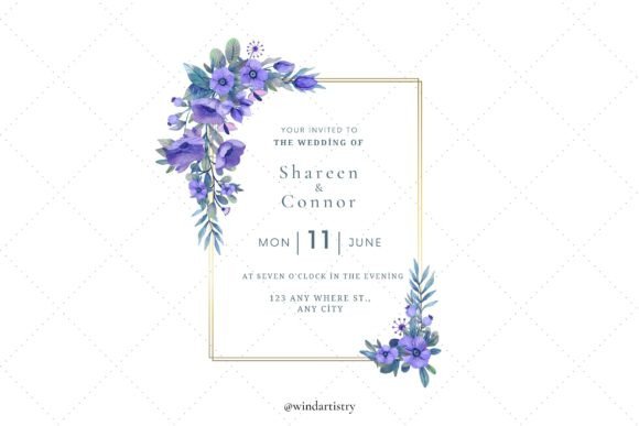 Download Watercolor Purple Floral Frame Png - Purple floral Collection