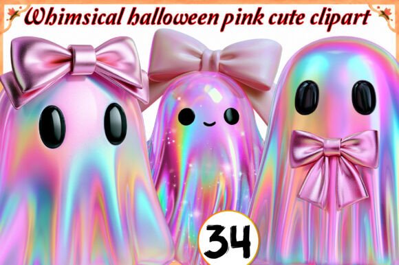 Download Whimsical Halloween Pink Cute Clipart Bu - Cute clipart Collection