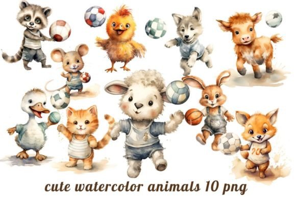 Download Watercolor Cute Animal Clipart Bundle - Cute animal clipart Collection