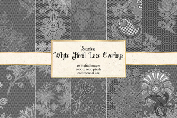 Download White Floral Lace Overlays - White Collection