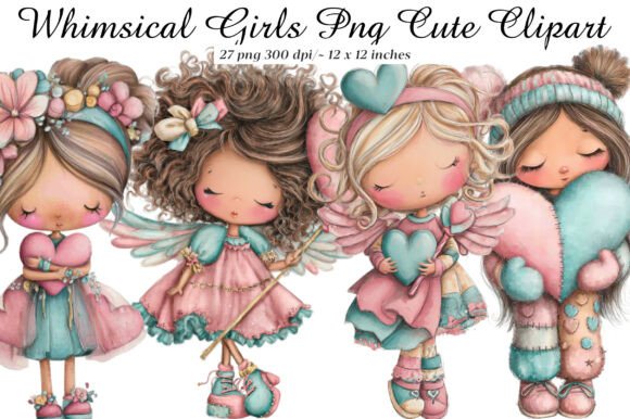 Download Whimsical Girls Png Cute Clipart Bundle - Cute clipart Collection