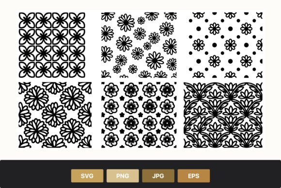 Download Black White Floral Seamless Pattern - White Collection