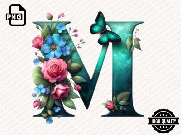 Download Roses &amp; Butterflies Alphabet Clipart PNG - Roses Collection