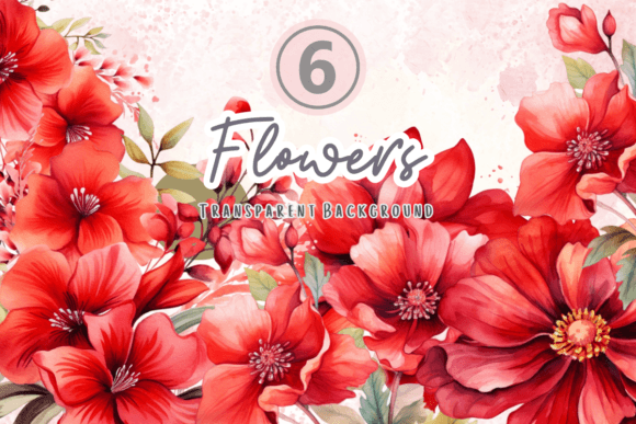 Download Watercolor Red Flowers Clipart - Red flowers Collection